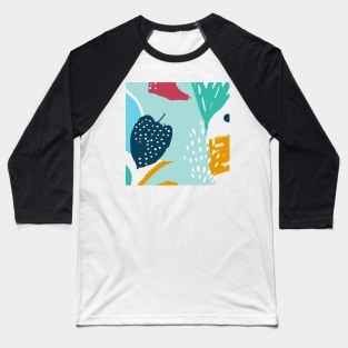 Abtract Leaf Pattern Baseball T-Shirt